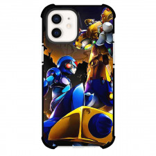 Mega Man Phone Case For iPhone And Samsung Galaxy Devices - Mega Man X Versus Villain Fight Scene Cartoon
