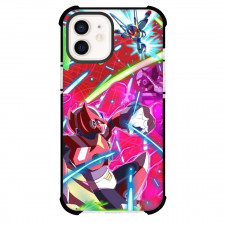 Mega Man Phone Case For iPhone And Samsung Galaxy Devices - Mega Man X Zero Fight Scene Pink Background