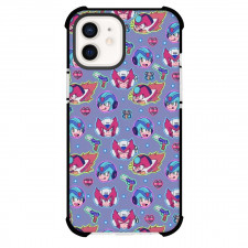 Mega Man Phone Case For iPhone And Samsung Galaxy Devices - Mega Man X Zero Pink Purple Pattern Art