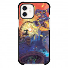 Mega Man Vile Mk Phone Case For iPhone And Samsung Galaxy Devices - Vile Mk Fight Scene With Mega Man Flying Anime