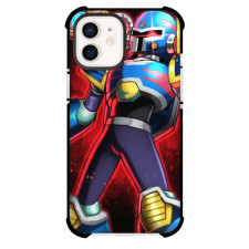 Mega Man Vile Mk Phone Case For iPhone And Samsung Galaxy Devices - Vile Mk Pose Red Background Illustration