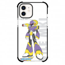 Mega Man Vile Mk Phone Case For iPhone And Samsung Galaxy Devices - Vile Mk Standing With Mega Man Logo Cartoon