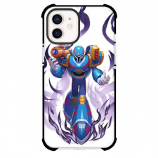Mega Man Vile Mk Phone Case For iPhone And Samsung Galaxy Devices - Vile Mk Standing Pose Violet Fire Background