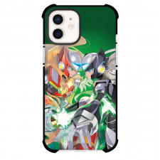 Mega Man Zero Phone Case For iPhone And Samsung Galaxy Devices - Zero Black Zero Face To Face Green Background