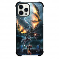 Metroid Samus Aran Case For iPhone Samsung Galaxy Pixel OnePlus Vivo Xiaomi Asus Sony Motorola Nokia - Samus Aran Vs Ridley in the Midst of Rainstorm