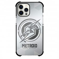 Metroid Case For iPhone Samsung Galaxy Pixel OnePlus Vivo Xiaomi Asus Sony Motorola Nokia - Metroid Logo Gray Background