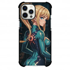 Metroid Zero Suit Samus Case For iPhone Samsung Galaxy Pixel OnePlus Vivo Xiaomi Asus Sony Motorola Nokia - Samus Aran Side View Portrait Dark Background