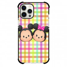 Mickey And Minnie Phone Case For iPhone Samsung Galaxy Pixel OnePlus Vivo Xiaomi Asus Sony Motorola Nokia - Mickey And Minnie Chibi Art Checkered Background