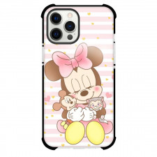 Mickey And Minnie Minnie Phone Case For iPhone Samsung Galaxy Pixel OnePlus Vivo Xiaomi Asus Sony Motorola Nokia - Minnie Chibi Art Pattern Art Background