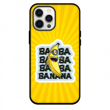 Minions Phone Case For iPhone Samsung Galaxy Pixel OnePlus Vivo Xiaomi Asus Sony Motorola Nokia - Banana Text Sticker On Yellow Background