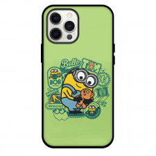 Minions Bob Phone Case For iPhone Samsung Galaxy Pixel OnePlus Vivo Xiaomi Asus Sony Motorola Nokia - Bob Smiling Green Cartoon Art On Background