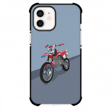 Motorbike Honda Phone Case For iPhone Samsung Galaxy Pixel OnePlus Vivo Xiaomi Asus Sony Motorola Nokia - Motorbike Honda CRF230 Red Illustration Art On Gray Background