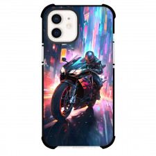 Motorbike Phone Case For iPhone Samsung Galaxy Pixel OnePlus Vivo Xiaomi Asus Sony Motorola Nokia - Motorbike Man Riding A Sportbike Digital Art Poster
