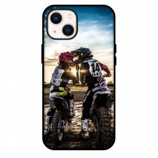 Motocross Phone Case For iPhone Samsung Galaxy Pixel OnePlus Vivo Xiaomi Asus Sony Motorola Nokia - Motocross Dirtbiker Couple On Sunset Poster