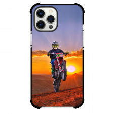 Motocross Phone Case For iPhone Samsung Galaxy Pixel OnePlus Vivo Xiaomi Asus Sony Motorola Nokia - Motocross Rider On Orange Sunset Background