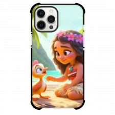 Moana Case For iPhone Samsung Galaxy Pixel OnePlus Vivo Xiaomi Asus Sony Motorola Nokia - Baby Moana with Hei Hei on Beach