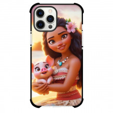 Moana Case For iPhone Samsung Galaxy Pixel OnePlus Vivo Xiaomi Asus Sony Motorola Nokia - Moana and Pua Smiling Pose Beach Sunset Background