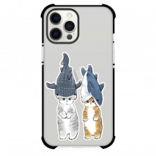 Mofusand Phone Case For iPhone Samsung Galaxy Pixel OnePlus Vivo Xiaomi Asus Sony Motorola Nokia - Bitten By Shark Illustration