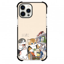 Mofusand Phone Case For iPhone Samsung Galaxy Pixel OnePlus Vivo Xiaomi Asus Sony Motorola Nokia - Cats Shopping Illustration