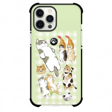 Mofusand Phone Case For iPhone Samsung Galaxy Pixel OnePlus Vivo Xiaomi Asus Sony Motorola Nokia - Characters Collage Checkered Background