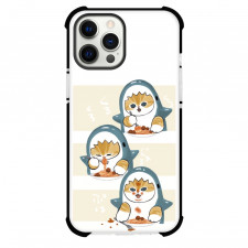 Mofusand Phone Case For iPhone Samsung Galaxy Pixel OnePlus Vivo Xiaomi Asus Sony Motorola Nokia - Shark Cat Eating Comic Art