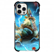 Monster Hunter Zinogre Phone Case For iPhone Samsung Galaxy Pixel OnePlus Vivo Xiaomi Asus Sony Motorola Nokia - Zinogre Roaring Electric Waves Background