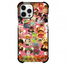 Monchhichi Phone Case For iPhone Samsung Galaxy Pixel OnePlus Vivo Xiaomi Asus Sony Motorola Nokia - Monchhichi Cute Dolls Stickers Art with Pink Background