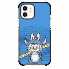 The Monsters Labubu Phone Case For iPhone Samsung Galaxy Pixel OnePlus Vivo Xiaomi Asus Sony Motorola Nokia - The Monsters Labubu Dinosaur Standing On Blue Wall Background