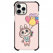 The Monsters Labubu Phone Case For iPhone Samsung Galaxy Pixel OnePlus Vivo Xiaomi Asus Sony Motorola Nokia - The Monsters Labubu Holding Balloon Drawing On Pink Background