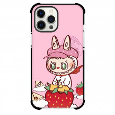 The Monsters Labubu Phone Case For iPhone Samsung Galaxy Pixel OnePlus Vivo Xiaomi Asus Sony Motorola Nokia - The Monsters Labubu Strawberry Illustration Art On Pink Background