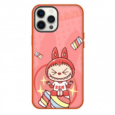 The Monsters Labubu Case For iPhone Samsung Galaxy Pixel OnePlus Vivo Xiaomi Asus Sony Motorola Nokia - The Monsters Labubu Zen Smiling Marshmallow Peach Background