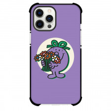 Mr Men Little Miss Naughty Phone Case For iPhone Samsung Galaxy Pixel OnePlus Vivo Xiaomi Asus Sony Motorola Nokia - Mr Men Little Miss Naughty Holding Flower On Purple Background