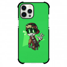 Murder Drones Thad Phone Case For iPhone Samsung Galaxy Pixel OnePlus Vivo Xiaomi Asus Sony Motorola Nokia - Thad Stickers On Green Background