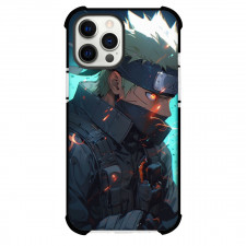 Naruto Phone Kakashi Case For iPhone And Samsung Galaxy Devices - Kakashi Side Portrait Blue Backrgound