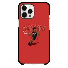 NBA Amen Thompson Phone Case For iPhone Samsung Galaxy Pixel OnePlus Vivo Xiaomi Asus Sony Motorola Nokia - Amen Thompson Dribbling Illustration Art Red Background Sticker