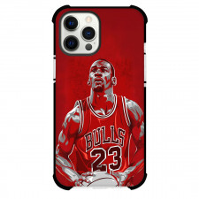 NBA Michael Jordan Phone Case For iPhone Samsung Galaxy Pixel OnePlus Vivo Xiaomi Asus Sony Motorola Nokia - Michael Jordan Chicago Bulls 23 Portrait Illustration Art Red Effect