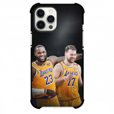 NBA Los Angeles Lakers Phone Case For iPhone Samsung Galaxy Pixel OnePlus Vivo Xiaomi Asus Sony Motorola Nokia - Luka Doncic And Lebron James Celebrate Together
