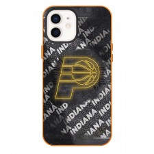 NBA Indiana Pacers Phone Case For iPhone Samsung Galaxy Pixel OnePlus Vivo Xiaomi Asus Sony Motorola Nokia - Indiana Pacers Yellow Neon Logo On Grayscale Word Art Background
