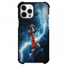 NBA Shai Gilgeous-Alexander Phone Case For iPhone Samsung Galaxy Pixel OnePlus Vivo Xiaomi Asus Sony Motorola Nokia - Shai Gilgeous-Alexander Dunking On Thunder Background