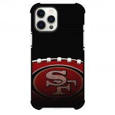 NFL San Francisco 49ers Phone Case For iPhone Samsung Galaxy Pixel OnePlus Vivo Xiaomi Asus Sony Motorola Nokia - 49ers Logo Football On Black Background
