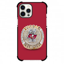 NFL Tampa Bay Buccaneers Phone Case For iPhone Samsung Galaxy Pixel OnePlus Vivo Xiaomi Asus Sony Motorola Nokia - Buccaneers Logo On World Champions Ring On Red Background