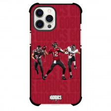 NFL Tampa Bay Buccaneers Phone Case For iPhone Samsung Galaxy Pixel OnePlus Vivo Xiaomi Asus Sony Motorola Nokia - Buccaneers Players In Action On Red GoBucs Text Background