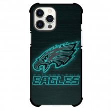 NFL Philadelphia Eagles Phone Case For iPhone Samsung Galaxy Pixel OnePlus Vivo Xiaomi Asus Sony Motorola Nokia - Eagles Logo On Glowing Teal Color On Black Background