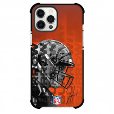NFL Joe Burrow Phone Case For iPhone Samsung Galaxy Pixel OnePlus Vivo Xiaomi Asus Sony Motorola Nokia - Joe Burrow Cincinnati Bengals Grayscale Side Portrait On Orange Background