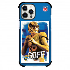 NFL Jared Goff Phone Case For iPhone Samsung Galaxy Pixel OnePlus Vivo Xiaomi Asus Sony Motorola Nokia - Jared Goff Los Angeles Rams Retro Poster On Blue Background