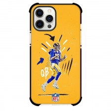NFL Jared Goff Phone Case For iPhone Samsung Galaxy Pixel OnePlus Vivo Xiaomi Asus Sony Motorola Nokia - Jared Goff Shouthing Illustrtaion Art On Yellow Background