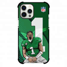 NFL Jalen Hurts Phone Case For iPhone Samsung Galaxy Pixel OnePlus Vivo Xiaomi Asus Sony Motorola Nokia - Jalen Hurts 1 Philadelphia Eagles Sitting Green Illustration Poster