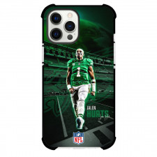 NFL Jalen Hurts Phone Case For iPhone Samsung Galaxy Pixel OnePlus Vivo Xiaomi Asus Sony Motorola Nokia - Jalen Hurts 1 Philadelphia Eagles Standing On Green Effect Background