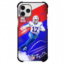 NFL Josh Allen Phone Case For iPhone Samsung Galaxy Pixel OnePlus Vivo Xiaomi Asus Sony Motorola Nokia - Josh Allen 17 Buffalo Bills Dribbling On Red Blue Background