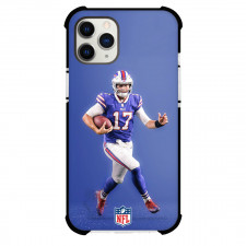 NFL Josh Allen Phone Case For iPhone Samsung Galaxy Pixel OnePlus Vivo Xiaomi Asus Sony Motorola Nokia - Josh Allen 17 Buffalo Bills Running On Blue Background